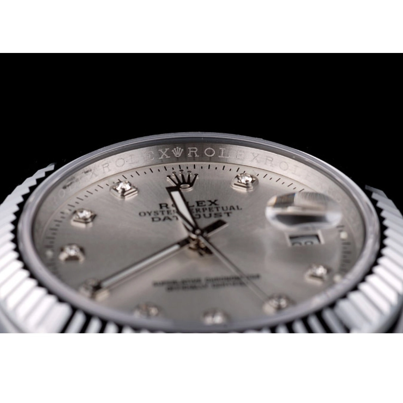 AAA Replica Watches Stainless 41996 Dial Swiss Rolex Steel DateJust Silver Ribbed Bezel 0709
